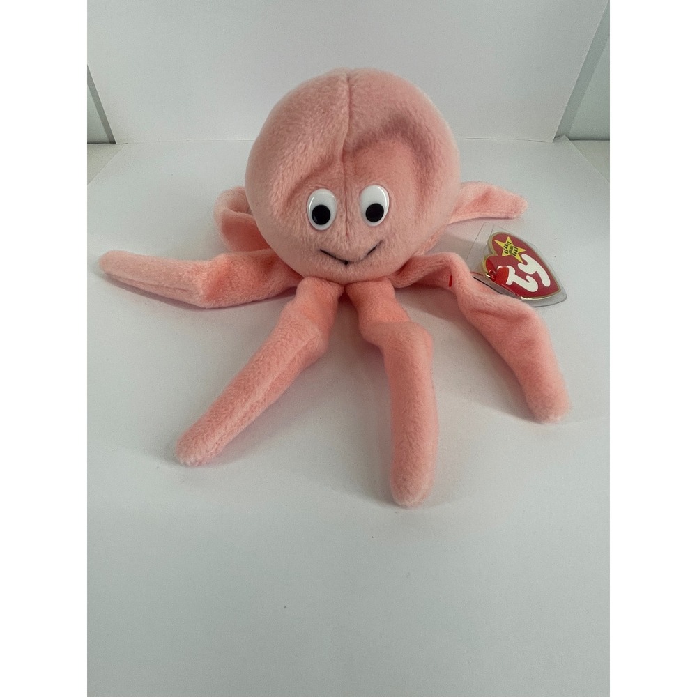 Ty Beanie Baby Inky the Octopus Pink Vintage 1993 Plush Collectible with Tags